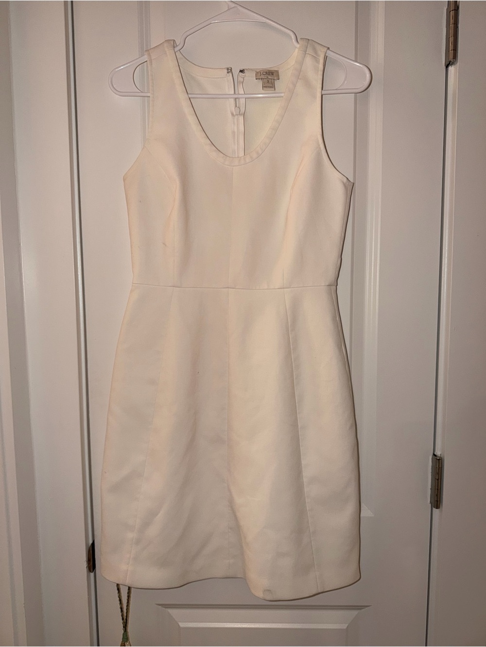 J. Crew Cream Scoop Neck Midi Dress